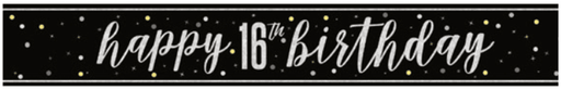 16th Birthday Banner 9ft | 1ct