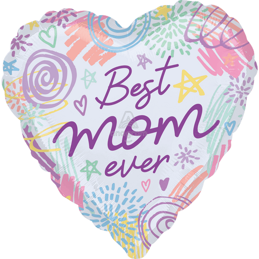 18in Best Mom Ever Sweet Scribbles | 1ct