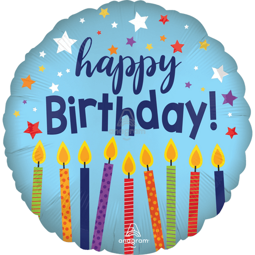 18in Birthday Candles Confetti Mylar Balloon | 1ct