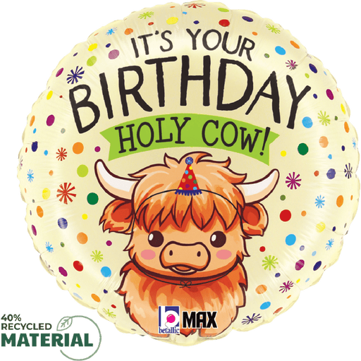 18in Highland Holy Cow Birthday Balloon | 1ct