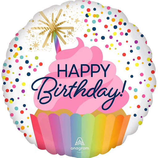 Confetti Sprinkle Cupcake Birthday Mylar 18in | 1ct - Zurchers