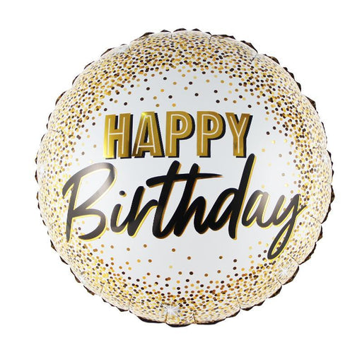 18" Happy Birthday Gold Dots Mylar Balloon | 1 ct - Zurchers