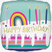 Happy Birthday Frosted Striped Cake Mylar 18in | 1ct - Zurchers