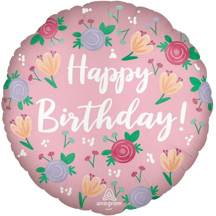 Happy Birthday Peony Mylar Balloon 18" | 1ct - Zurchers