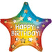 Happy Birthday Rainbow Star Mylar 18in | 1ct - Zurchers