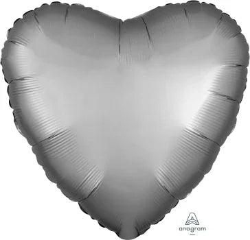Silver Satin Luxe Heart Balloon 18" | 1ct - Zurchers