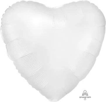White Satin Luxe Heart Balloon 18" | 1ct - Zurchers