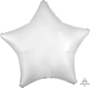 White Satin Luxe Star Balloon 18" | 1ct - Zurchers