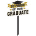 So Proud of Our Graduate Plastic Yard Sign - Black & Gold, 27" x 15"