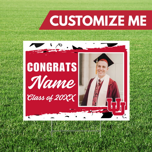 UofU Custom Grad Image & Name Yard Sign 24"x18" | 1ct