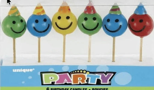 Smiley Face Pick Candles | 6ct - Zurchers