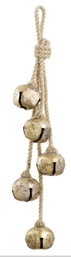 22" Jingle Bell Ornament x5  Gold Antique | 1ct - Zurchers