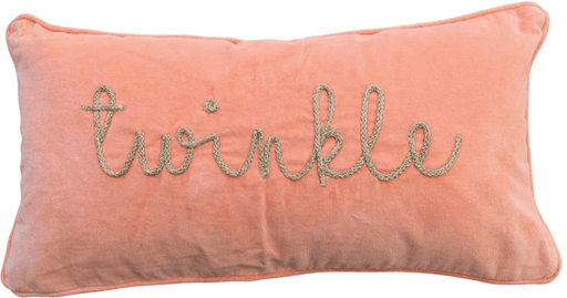 24"L x 12"H Cotton Velvet Lumbar Pillow w/ Metallic Gold Thread Embroidered | 1ct - Zurchers