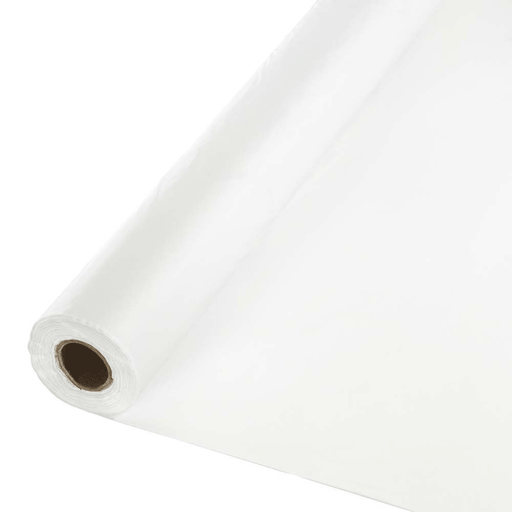 White Plastic Tablecover Roll 250'x40" | 1ct
