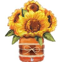 26" SUNFLOWER MASON JAR SHAPE Balloon | 1ct - Zurchers
