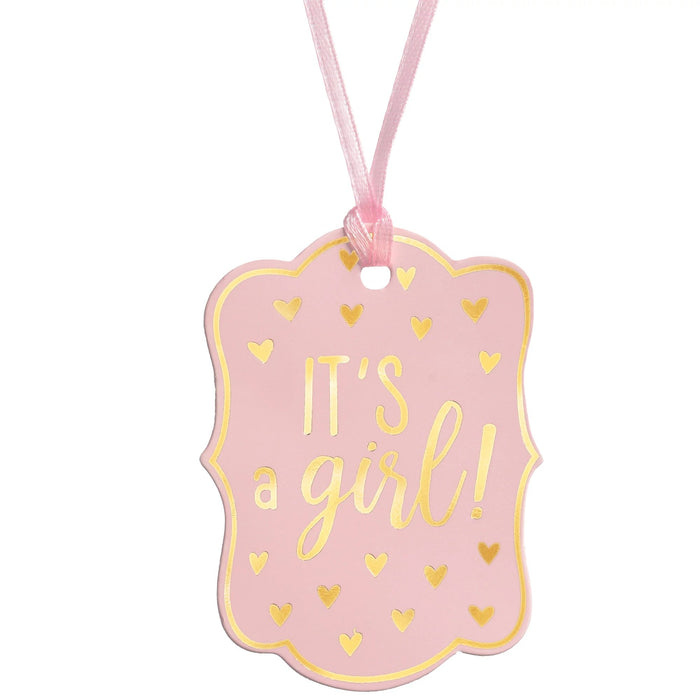 Baby Shower Tags It's A Girl Pink | 25ct