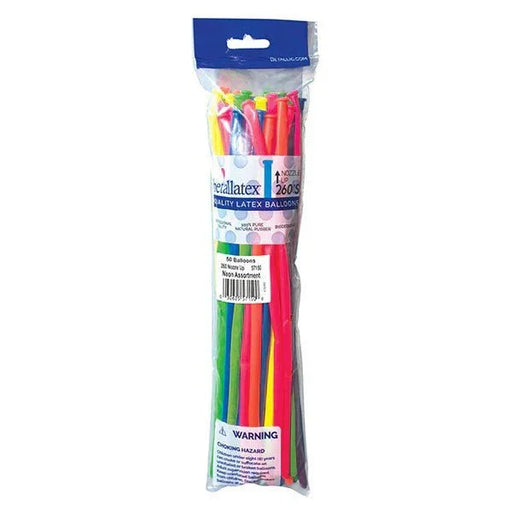 260 Sempertex Latex Balloon Pack, Neon Assortment | 50 ct - Zurchers