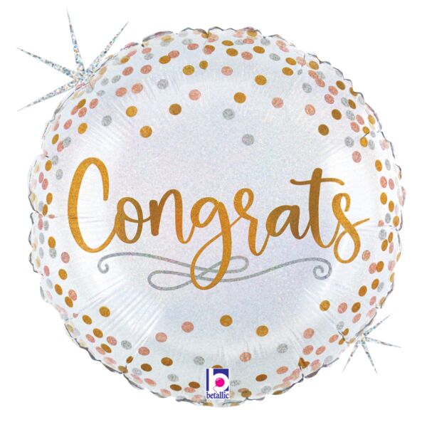 Congrats Confetti Glitter Mylar Balloon 18"  | 1ct