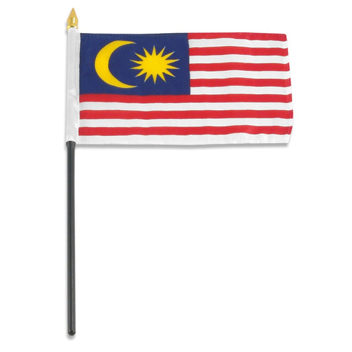 Malaysia Flag with Stick | 4" x 6" - Zurchers