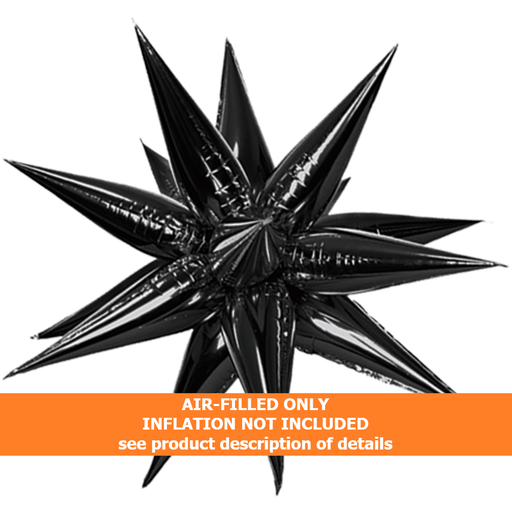 26in Black Starburst Magic Star Air-Filled Balloon | 1ct