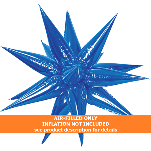 26in Blue Starburst Magic Star Air-Filled Balloon | 1ct