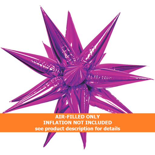 26in Fuchsia Starburst Magic Star Air-Filled Balloon | 1ct