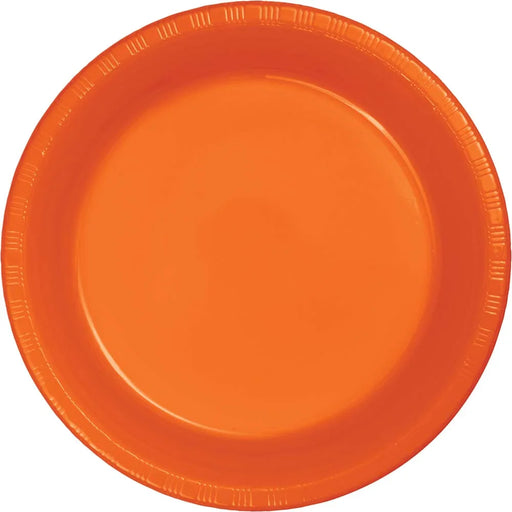 Sunkissed Orange Premium Plastic Banquet Plates | 20ct - Zurchers