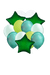 3 Satin Emerald Star Balloon Bouquet | 13 pcs - Zurchers