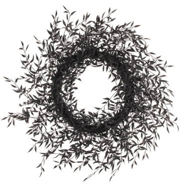 30" Glittered Eucalyptus Wreath Black | 1ct - Zurchers