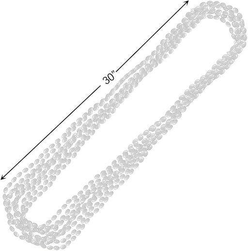 30 " Silver Metallic Bead Necklaces 1 |ct