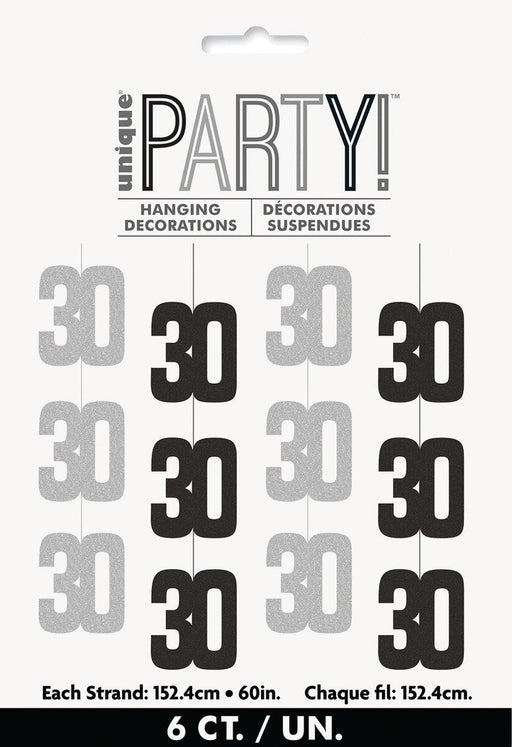 30th Birthday Hanging Decoration | 6ct