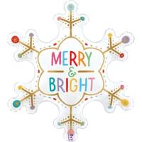 31" MERRY AND BRIGHT SNOWFLAKE SHAPE - Zurchers