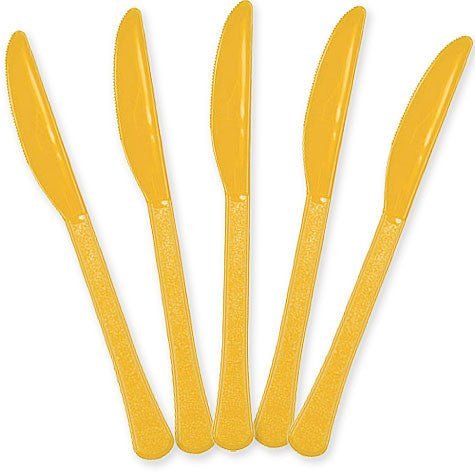 Yellow Sunshine Plastic Knives | 20ct - Zurchers
