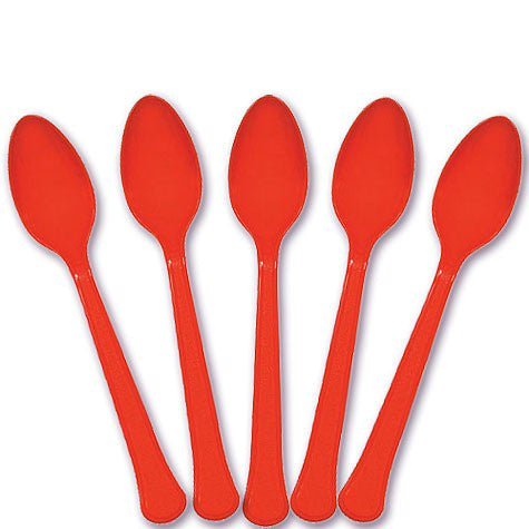 Apple Red Plastic Spoons | 20ct - Zurchers