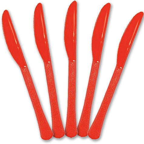 Apple Red Plastic Knives | 20ct - Zurchers