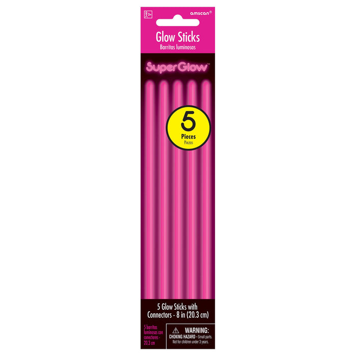 Pink Glow Sticks 8" | 5ct