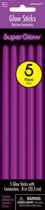 Purple Glow Sticks 8" | 5pcs