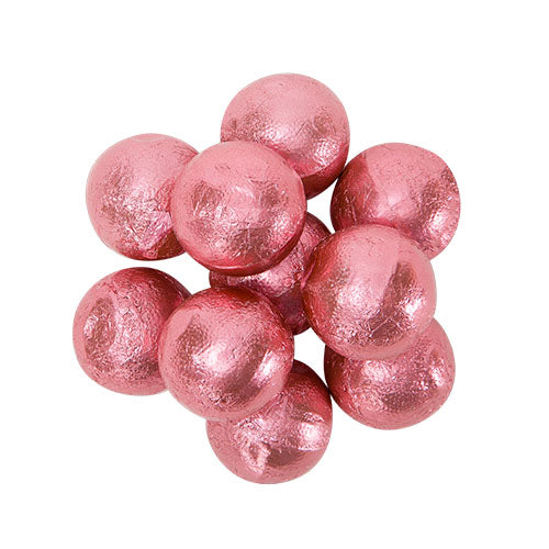 Each 1.5lb bag contains delicious, creamy chocolate balls wrapped in shiny new pink foil. 