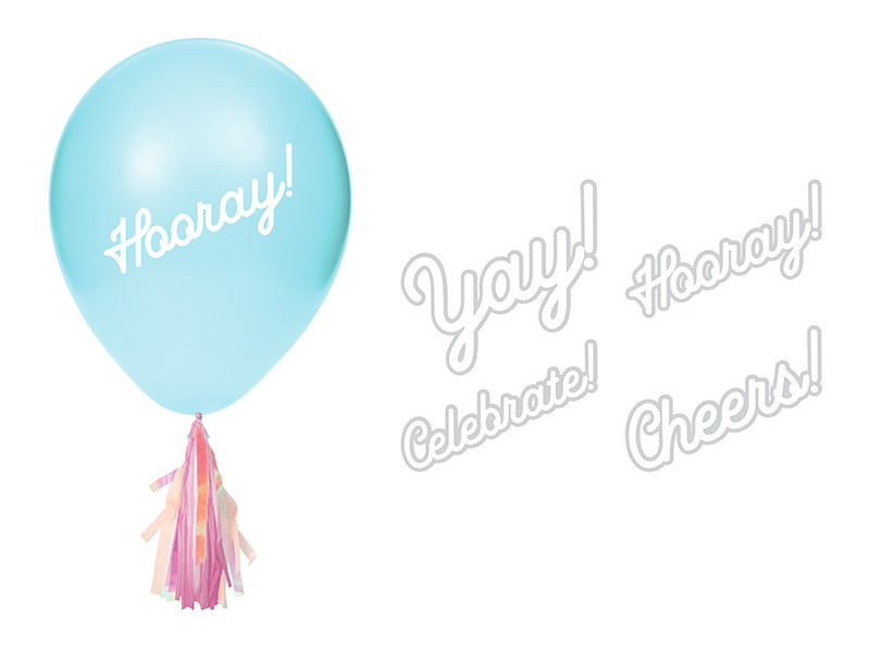 Iridescent Balloon Sticker and Tassels Kit | 8 pcs