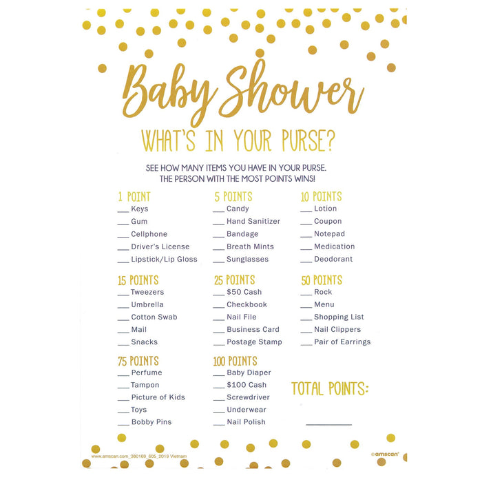 Baby Shower Purse Game | 24ct