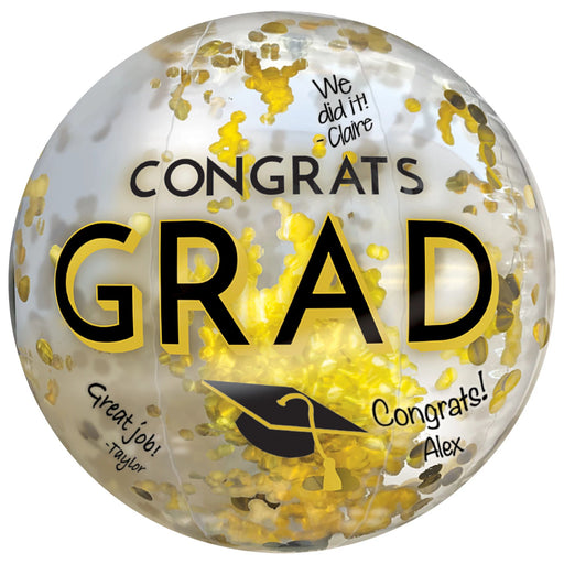 A 16-Inch Graduation Congrats Grad Beach Ball w/ Confetti.