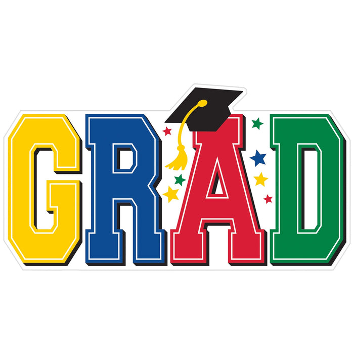 Graduation Grad Jumbo Cutout - Multicolor 16" x 10" | 1 ct