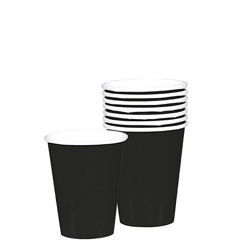 Jet Black Paper Cups 9oz | 20ct - Zurchers