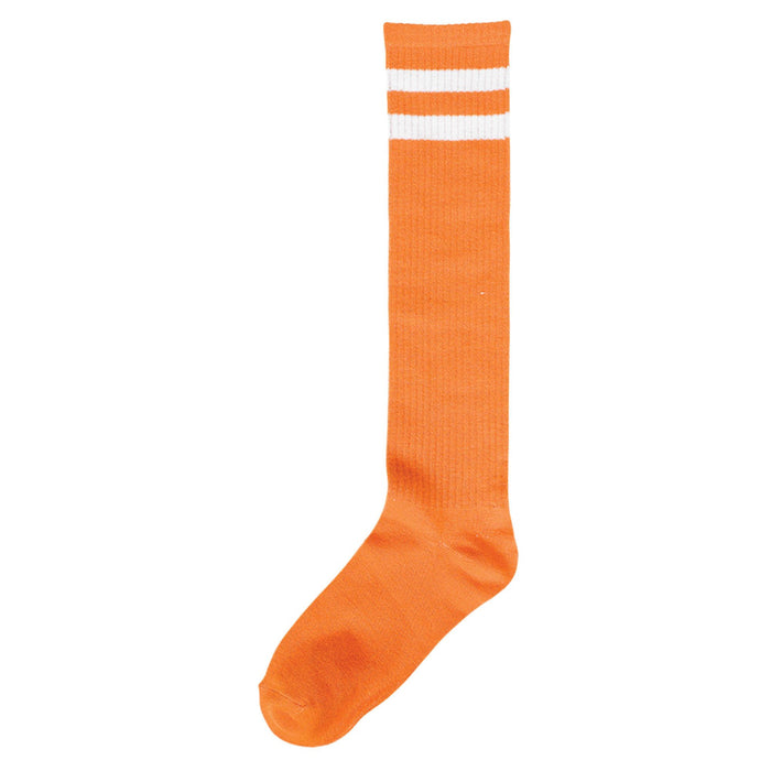 Orange w/White Stripes Knee Socks | 1pr
