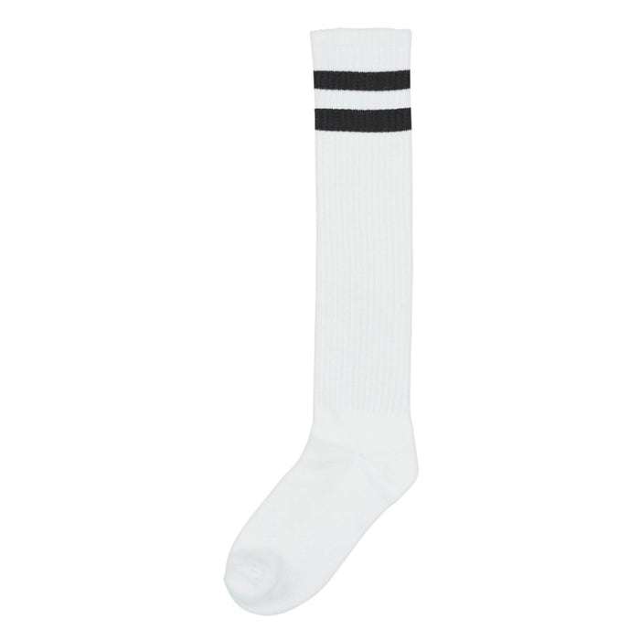 White w/Black Striped Knee Socks | 1pr