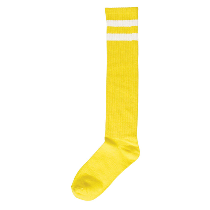 Yellow w/White Striped Socks | 1pr