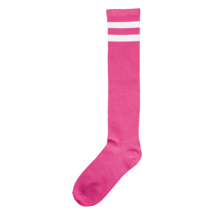 Pink w/White Stripes Knee Socks | 1pr