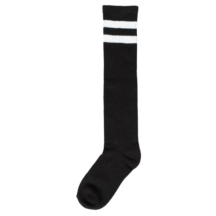 Black w/White Stripes Knee Socks |  1pr