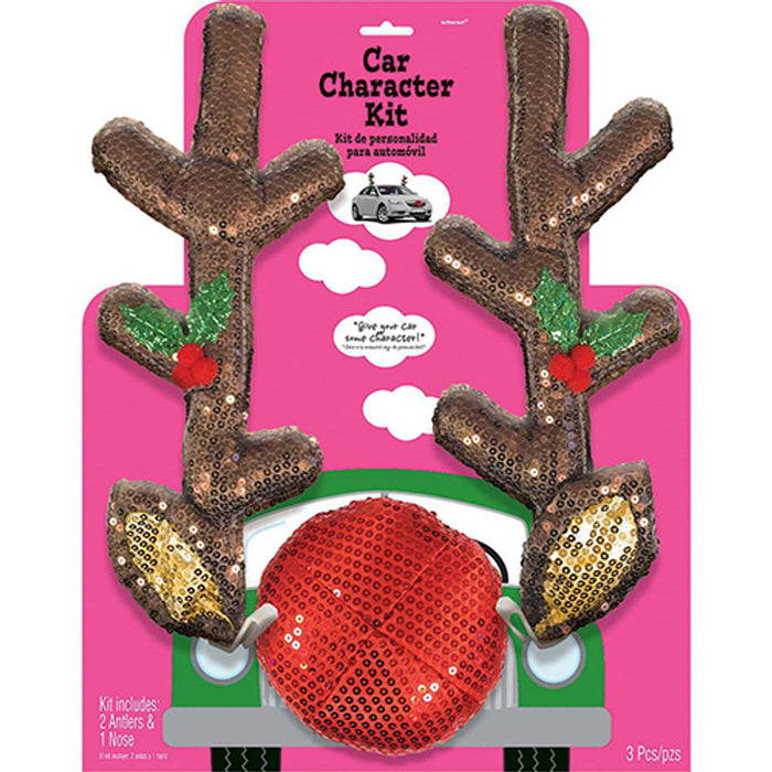 Christmas Glitzy Reindeer Car Kit | 1ct