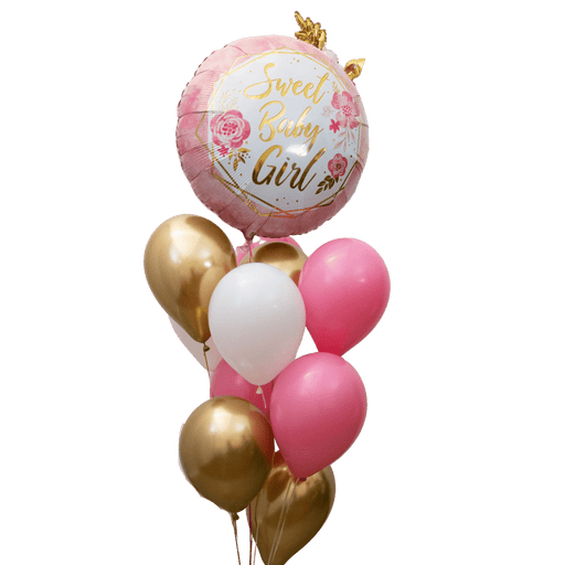 Sweet Baby Girl With Flowers Bouquet | 13 pcs - Zurchers